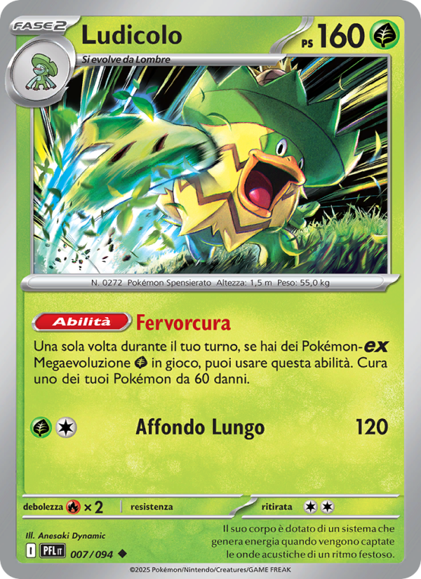 Ludicolo 007/130 — Phantasmal Flames (Italian Pokémon TCG card)