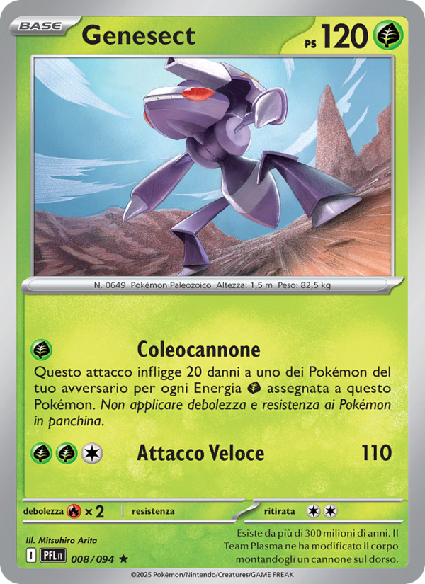Genesect 008/130 — Phantasmal Flames (Italian Pokémon TCG card)