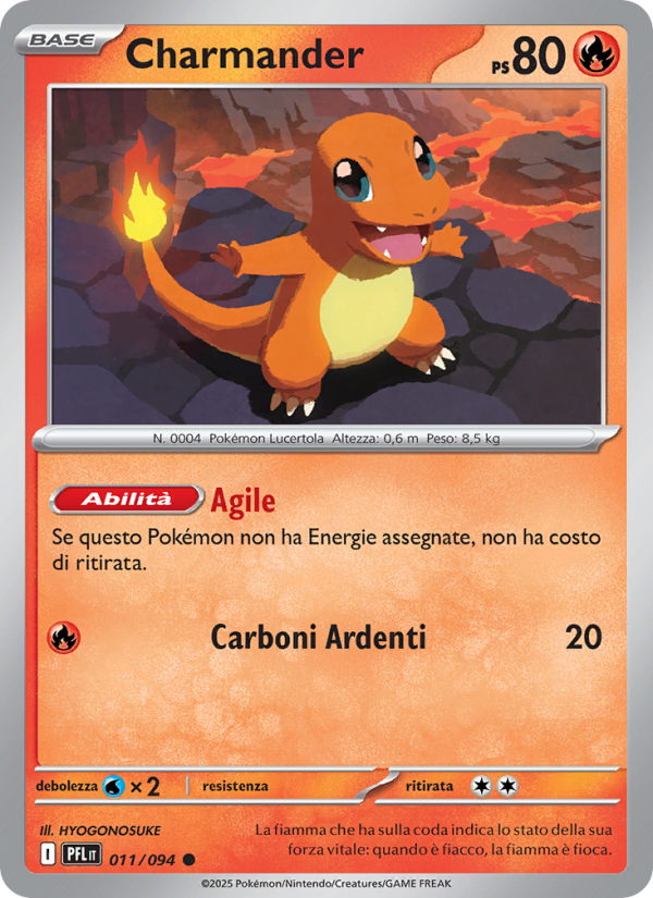 Charmander 011/130 — Phantasmal Flames (Italian Pokémon TCG card)