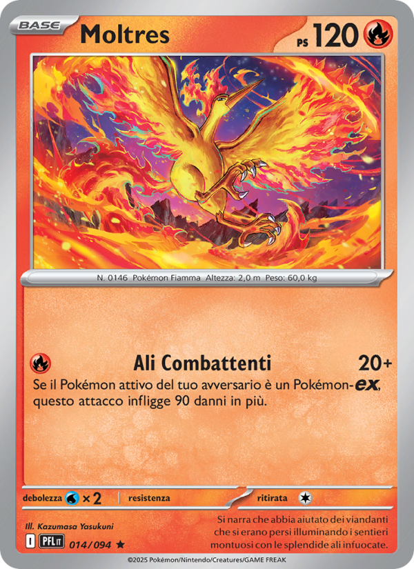 Moltres 014/130 — Phantasmal Flames (Italian Pokémon TCG card)