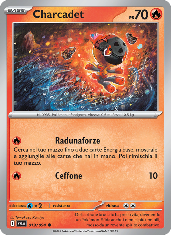 Charcadet 019/130 — Phantasmal Flames (Italian Pokémon TCG card)