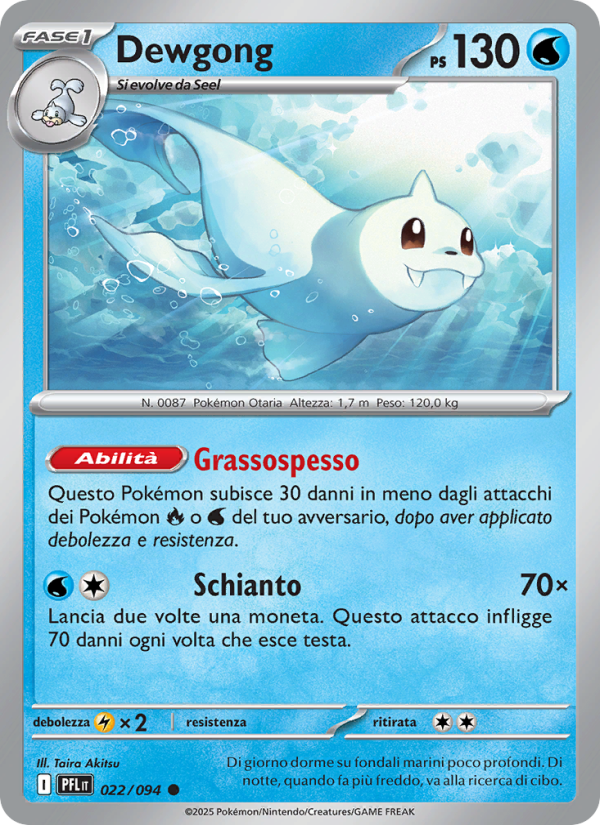 Dewgong 022/130 — Phantasmal Flames (Italian Pokémon TCG card)