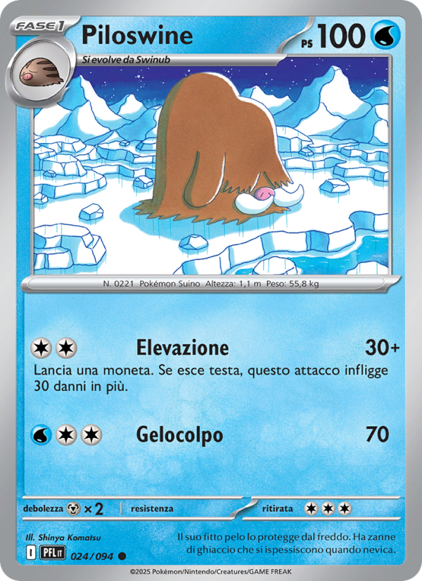 Piloswine 024/130 — Phantasmal Flames (Italian Pokémon TCG card)