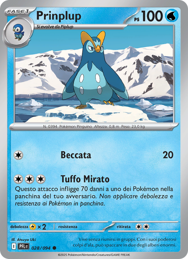 Prinplup 028/130 — Phantasmal Flames (Italian Pokémon TCG card)