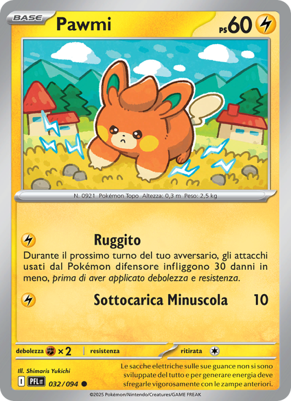 Pawmi 032/130 — Phantasmal Flames (Italian Pokémon TCG card)