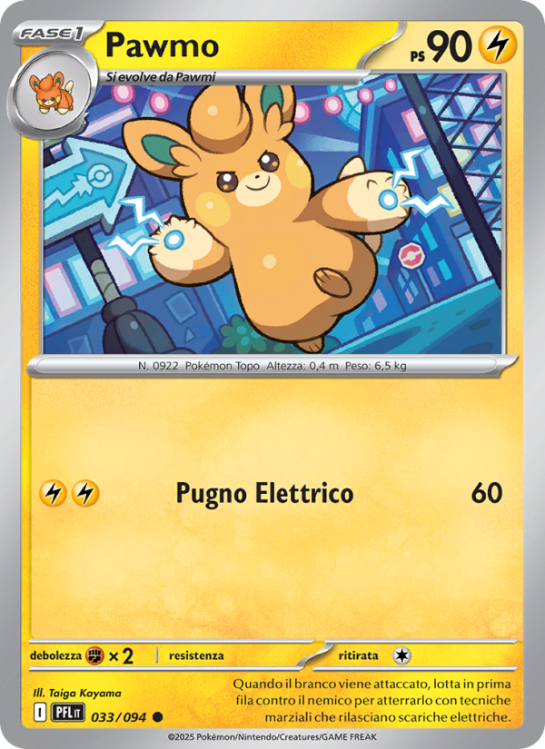 Pawmo 033/130 — Phantasmal Flames (Italian Pokémon TCG card)