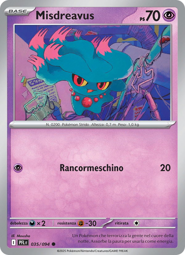 Misdreavus 035/130 — Phantasmal Flames (Italian Pokémon TCG card)