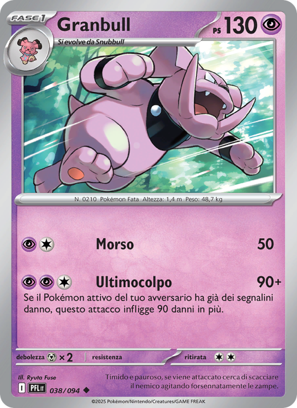 Granbull 038/130 — Phantasmal Flames (Italian Pokémon TCG card)