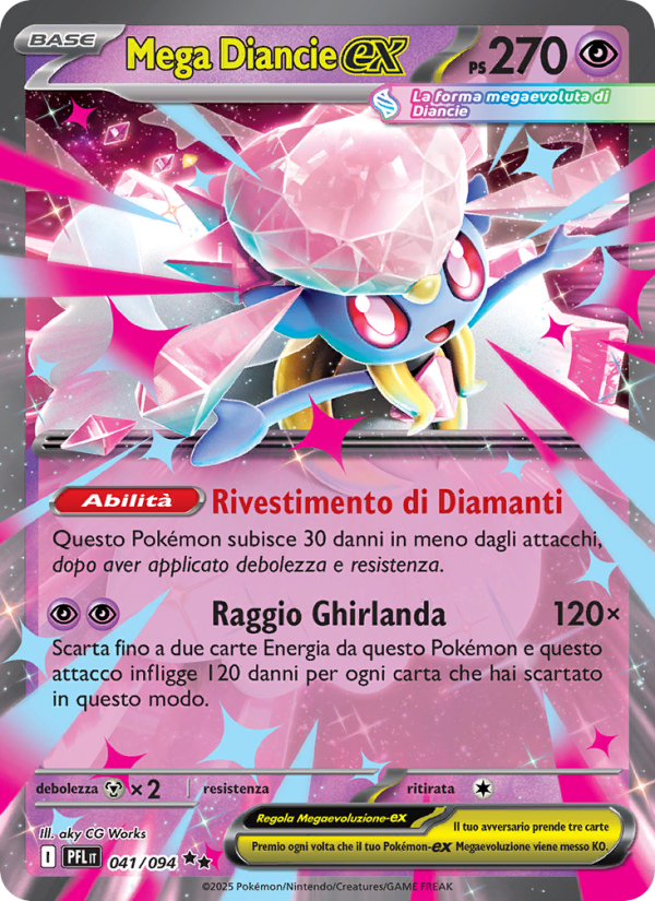 Mega Diancie-ex 041/130 — Phantasmal Flames (Italian Pokémon TCG card)