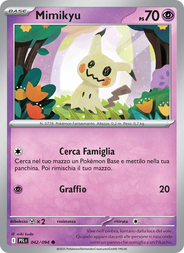 Mimikyu 042/130 — Phantasmal Flames (Italian Pokémon TCG card)