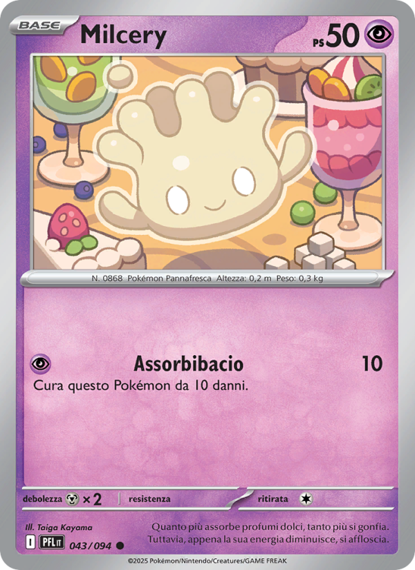 Milcery 043/130 — Phantasmal Flames (Italian Pokémon TCG card)