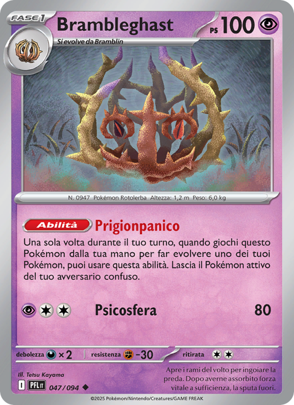 Brambleghast 047/130 — Phantasmal Flames (Italian Pokémon TCG card)