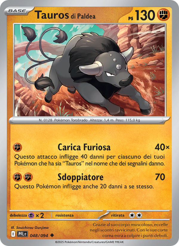 Tauros di Paldea 048/130 — Phantasmal Flames (Italian Pokémon TCG card)