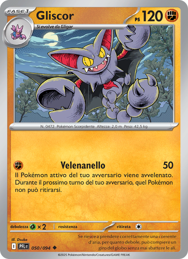 Gliscor 050/130 — Phantasmal Flames (Italian Pokémon TCG card)