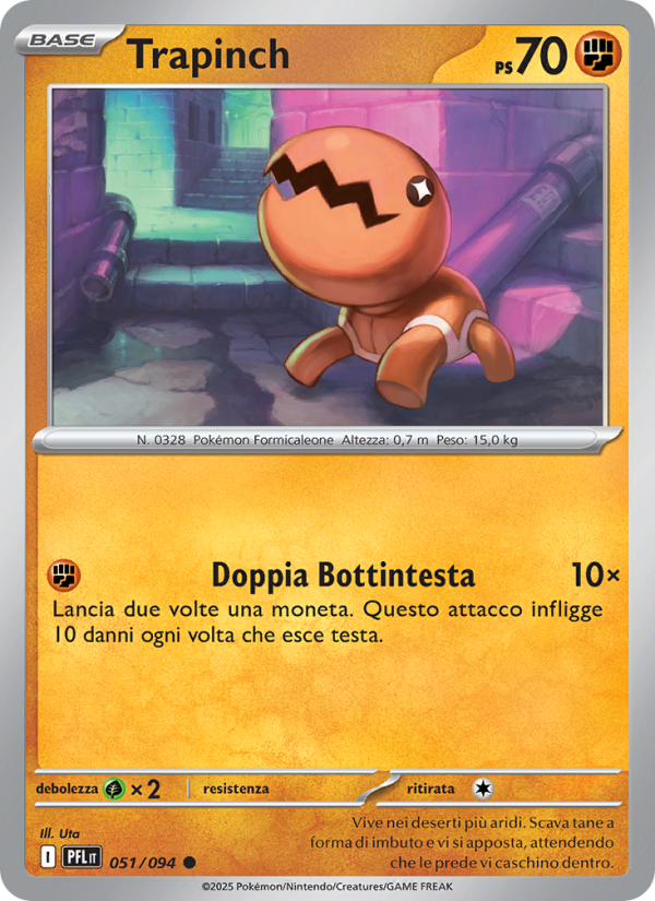 Trapinch 051/130 — Phantasmal Flames (Italian Pokémon TCG card)