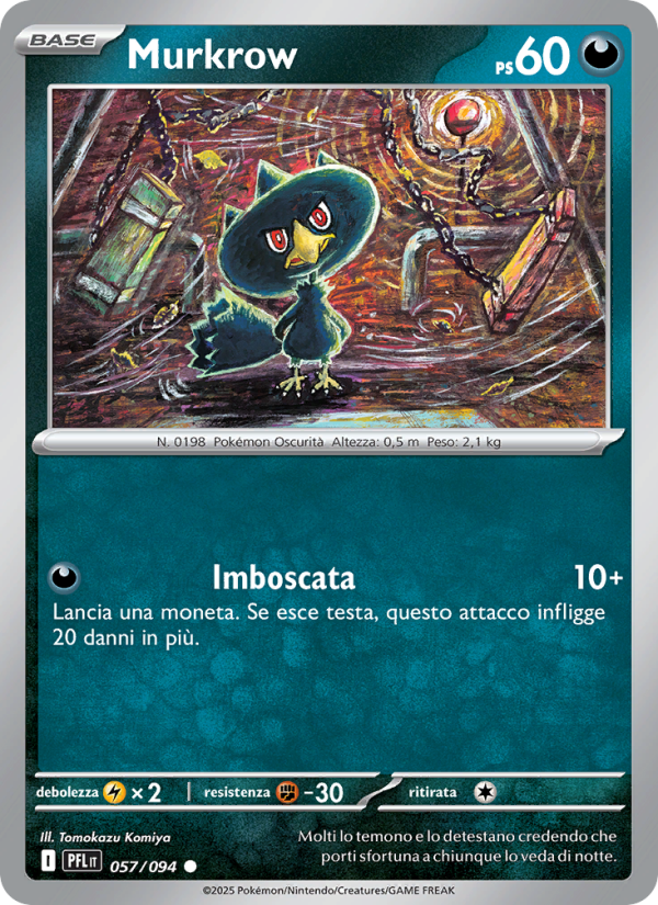Murkrow 057/130 — Phantasmal Flames (Italian Pokémon TCG card)