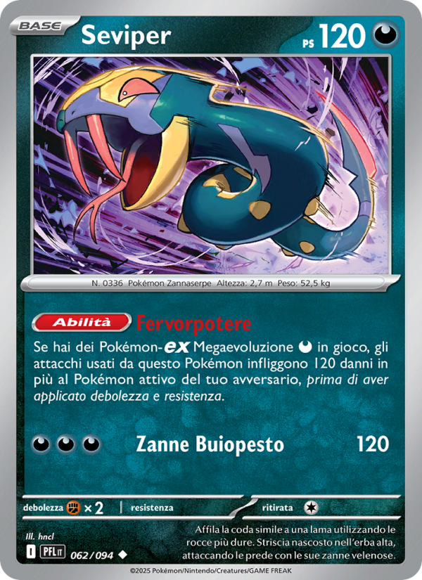Seviper 062/130 — Phantasmal Flames (Italian Pokémon TCG card)