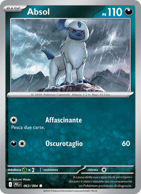 Absol 063/130 — Phantasmal Flames (Italian Pokémon TCG card)