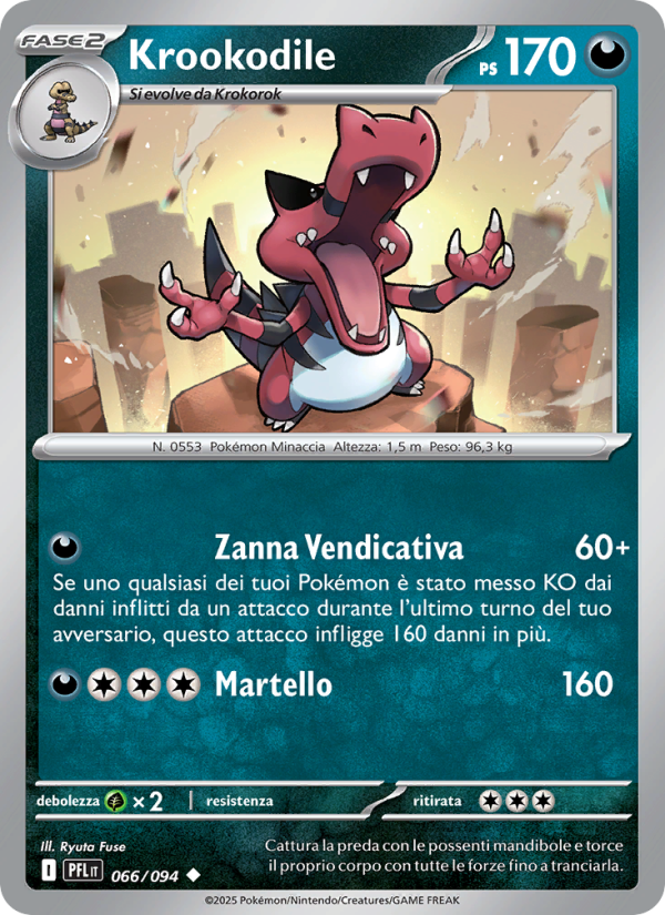 Krookodile 066/130 — Phantasmal Flames (Italian Pokémon TCG card)