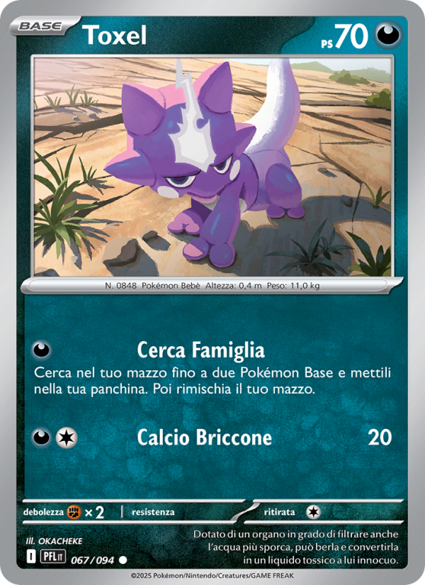 Toxel 067/130 — Phantasmal Flames (Italian Pokémon TCG card)