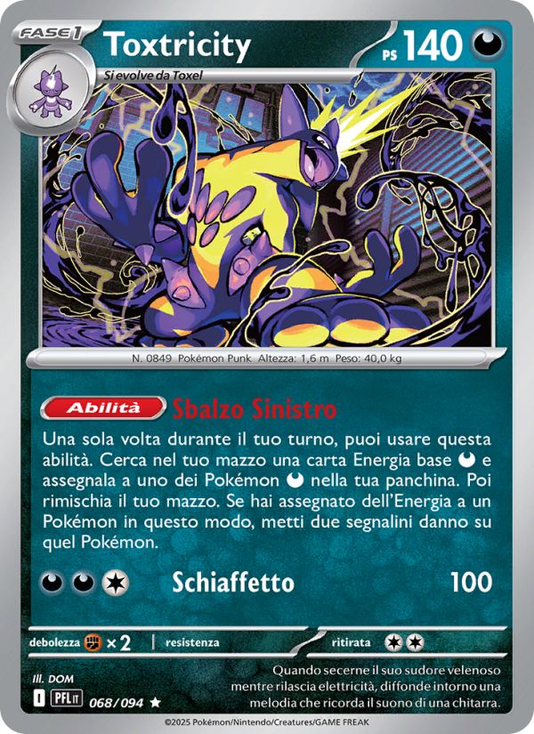 Toxtricity 068/130 — Phantasmal Flames (Italian Pokémon TCG card)