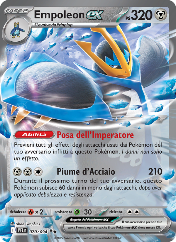 Empoleon-ex 070/130 — Phantasmal Flames (Italian Pokémon TCG card)