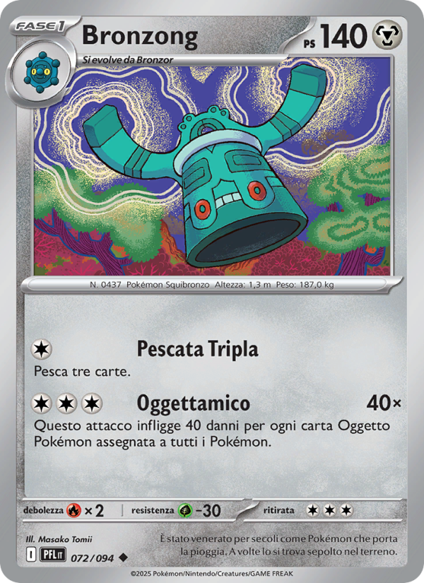 Bronzong 072/130 — Phantasmal Flames (Italian Pokémon TCG card)