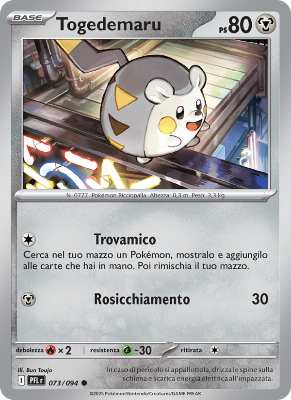 Togedemaru 073/130 — Phantasmal Flames (Italian Pokémon TCG card)
