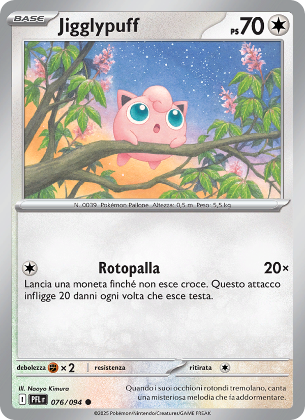 Jigglypuff 076/130 — Phantasmal Flames (Italian Pokémon TCG card)