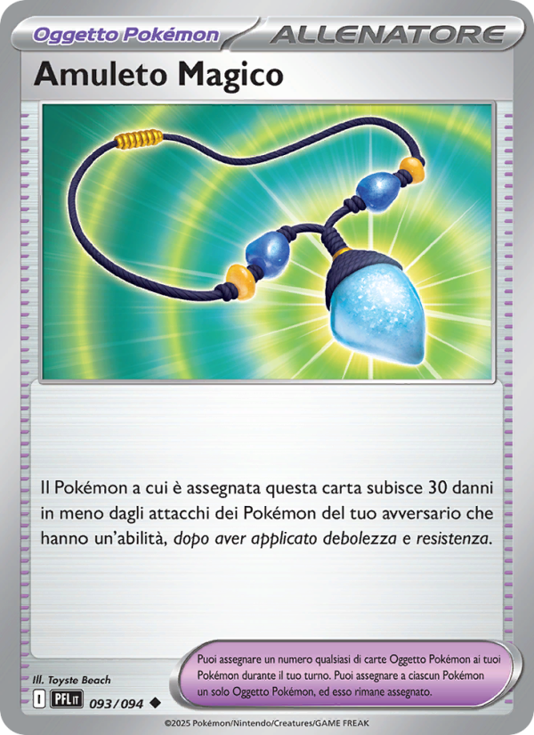Amuleto Magico 093/130 — Phantasmal Flames (Italian Pokémon TCG card)
