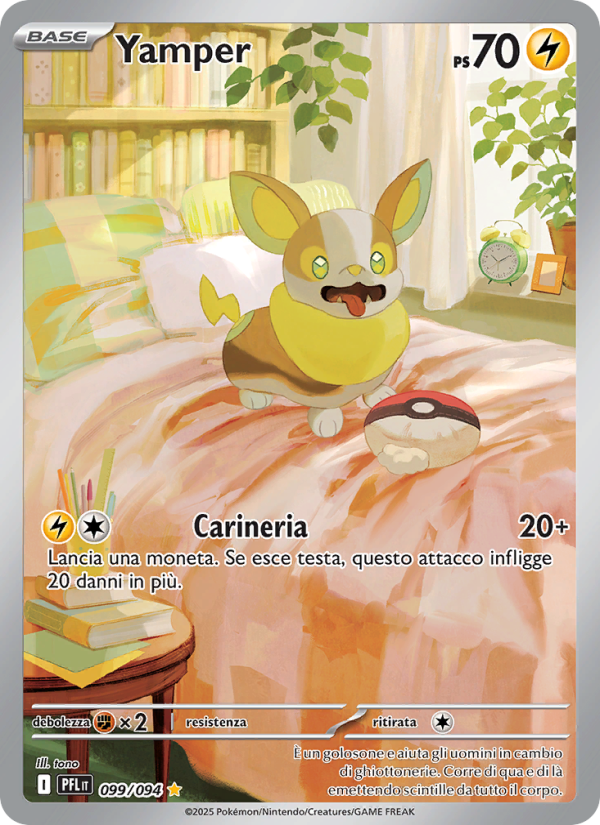 Yamper 099/130 — Phantasmal Flames (Italian Pokémon TCG card)