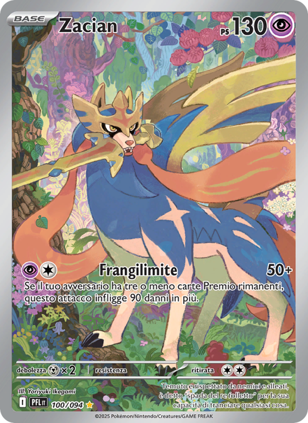 Zacian 100/130 — Phantasmal Flames (Italian Pokémon TCG card)