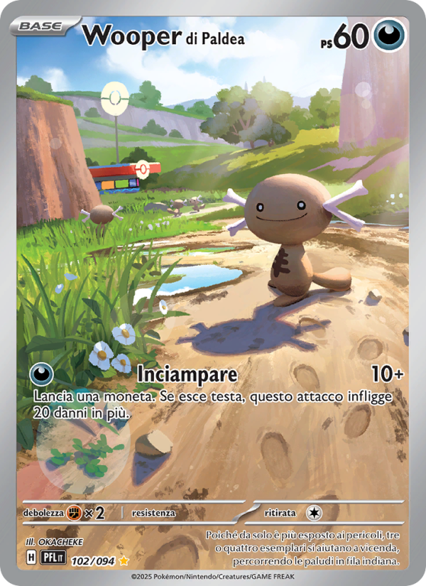 Wooper di Paldea 102/130 — Phantasmal Flames (Italian Pokémon TCG card)