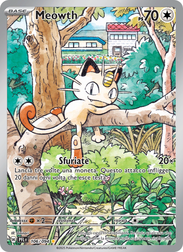Meowth 106/130 — Phantasmal Flames (Italian Pokémon TCG card)
