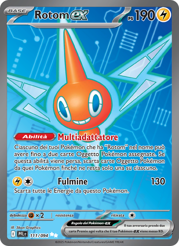 Rotom-ex 111/130 — Phantasmal Flames (Italian Pokémon TCG card)