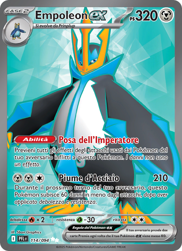 Empoleon-ex 114/130 — Phantasmal Flames (Italian Pokémon TCG card)