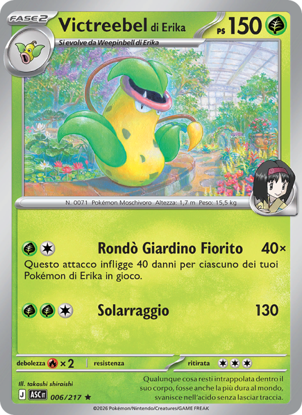 Victreebel di Erika 006/217 — Ascesa Eroica (Italian Pokémon TCG card)