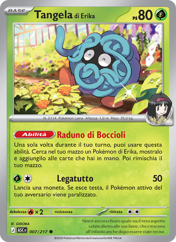 Tangela di Erika 007/217 — Ascesa Eroica (Italian Pokémon TCG card)