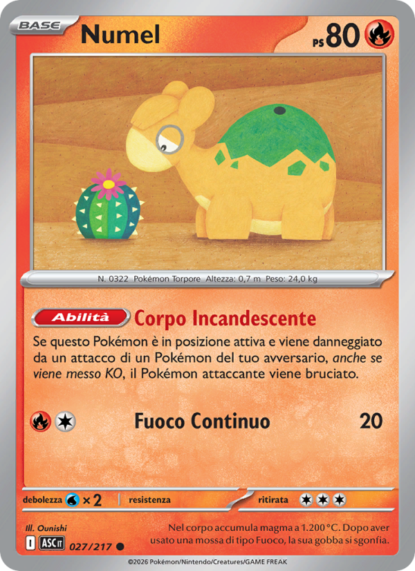 Numel 027/217 — Ascesa Eroica (Italian Pokémon TCG card)