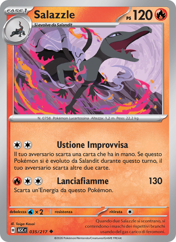 Salazzle 035/217 — Ascesa Eroica (Italian Pokémon TCG card)