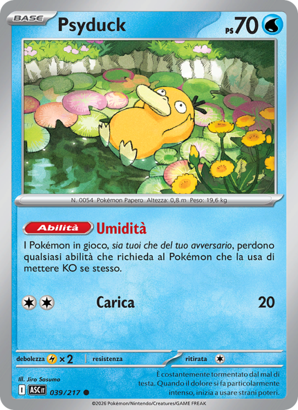 Psyduck 039/217 — Ascesa Eroica (Italian Pokémon TCG card)