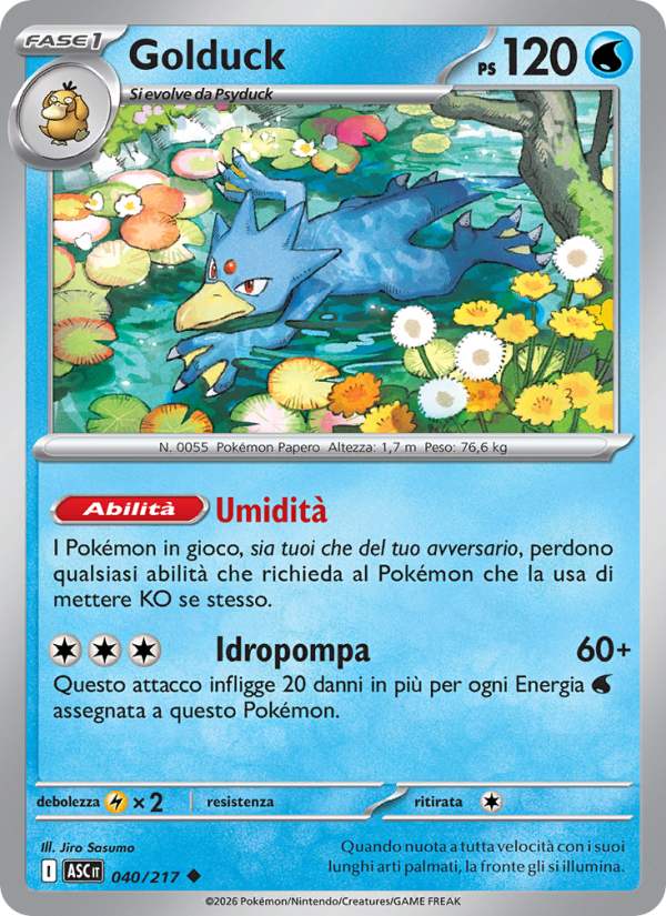 Golduck 040/217 — Ascesa Eroica (Italian Pokémon TCG card)