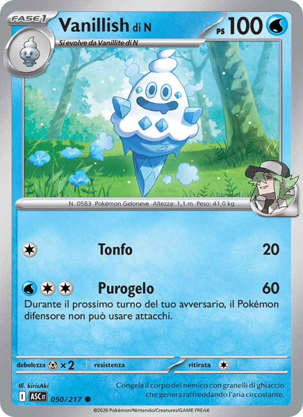 Vanillish di N 050/217 — Ascesa Eroica (Italian Pokémon TCG card)