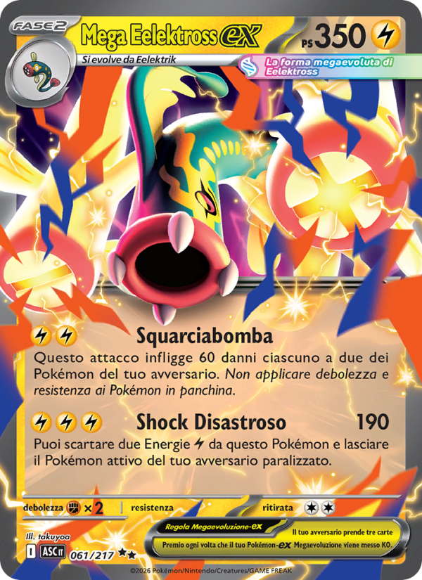 Mega Eelektross-ex 061/217 — Ascesa Eroica (Italian Pokémon TCG card)