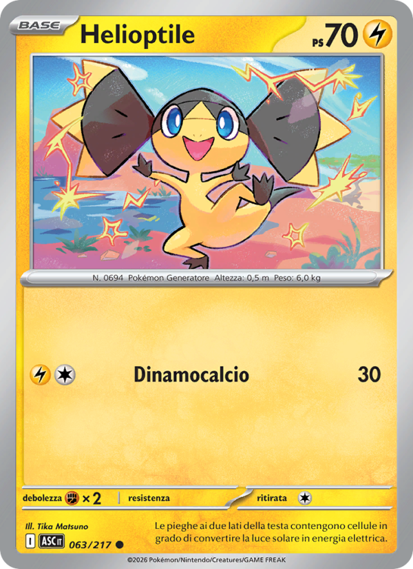 Helioptile 063/217 — Ascesa Eroica (Italian Pokémon TCG card)