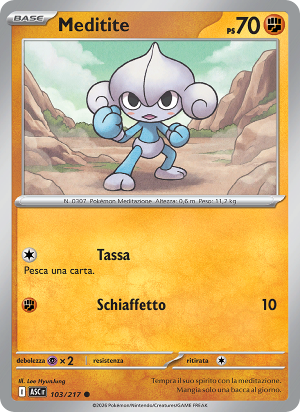 Meditite 103/217 — Ascesa Eroica (Italian Pokémon TCG card)