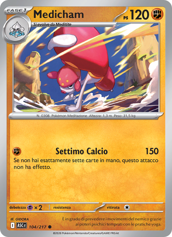 Medicham 104/217 — Ascesa Eroica (Italian Pokémon TCG card)