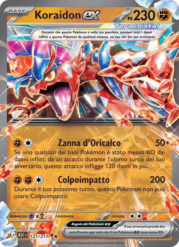 Koraidon-ex 121/217 — Ascesa Eroica (Italian Pokémon TCG card)