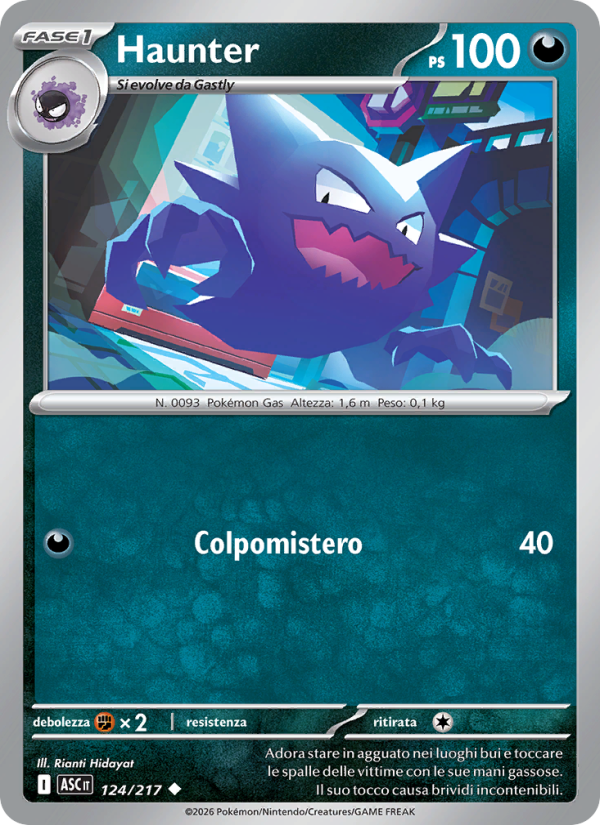 Haunter 124/217 — Ascesa Eroica (Italian Pokémon TCG card)