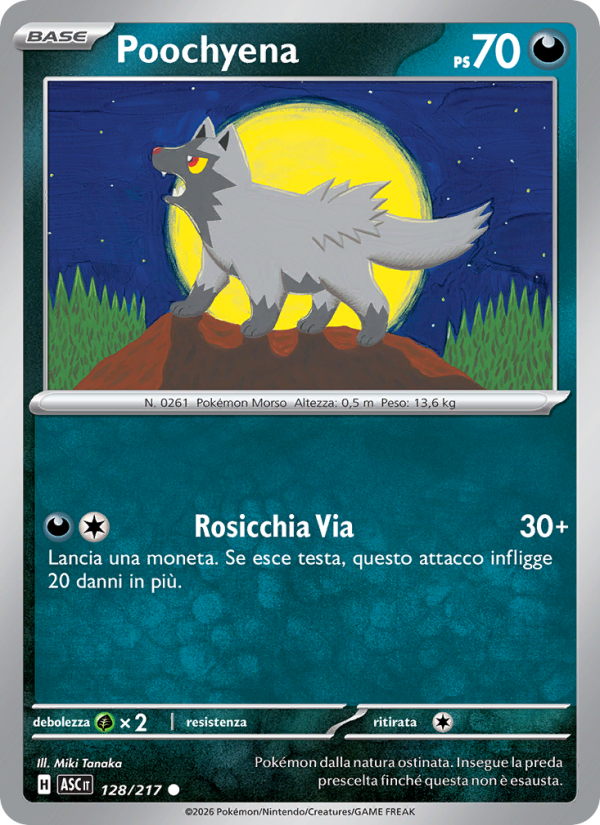 Poochyena 128/217 — Ascesa Eroica (Italian Pokémon TCG card)